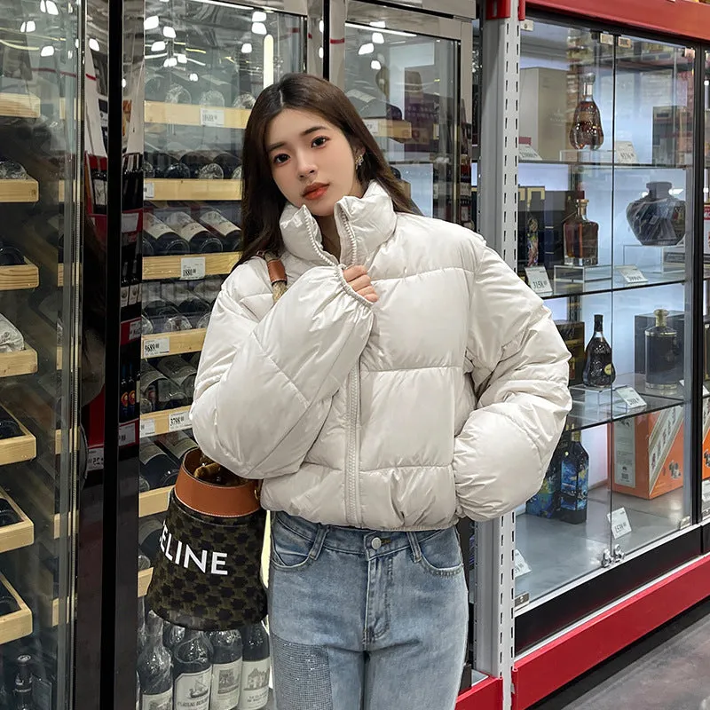 2023 new cotton-padded clothes women's winter short loose cotton-padded clothes thickened bread clothes Korean version high-waisted small cotton-padded jacket