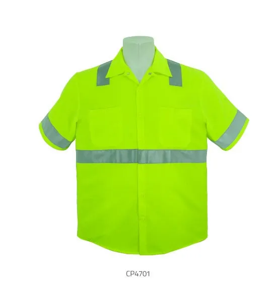 3A Short Sleeve HiViz Button Down work shirts