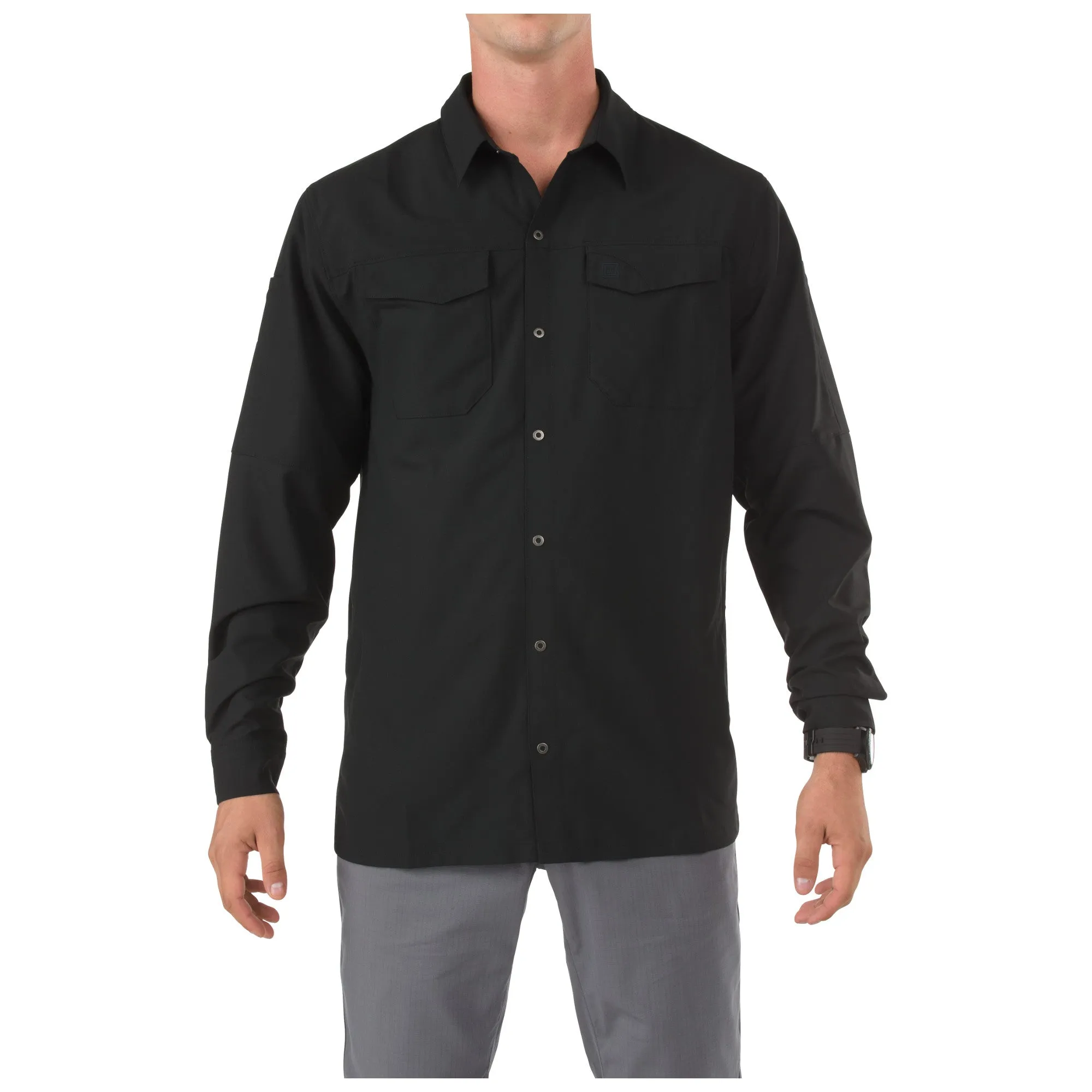 Mens Freedom Flex Long Sleeve Button-Down Shirt - Performance Stretch Fabric, Lightweight, Breathable