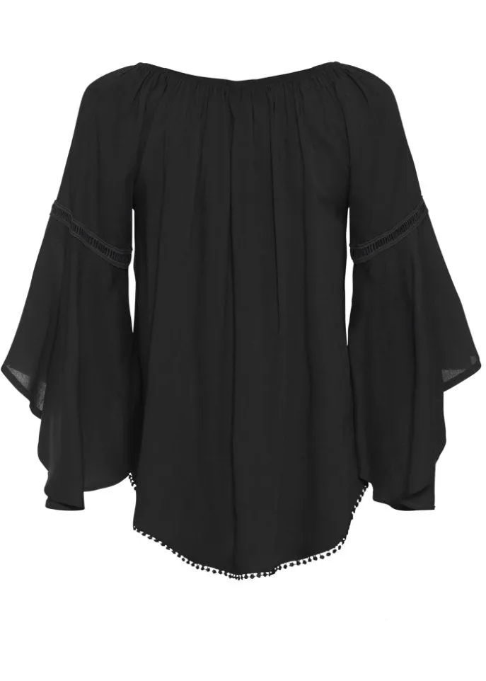 Bodyflirt slip-on blouse, black