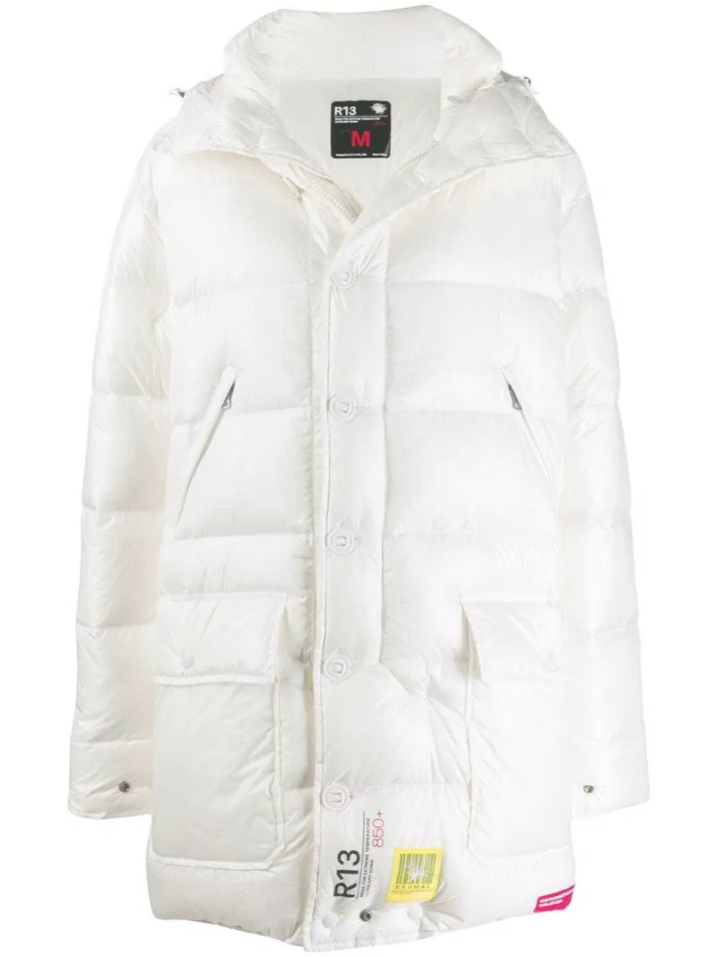 BRUMAL X R13 HOODED QUILTED SHELL DOWN PARKA