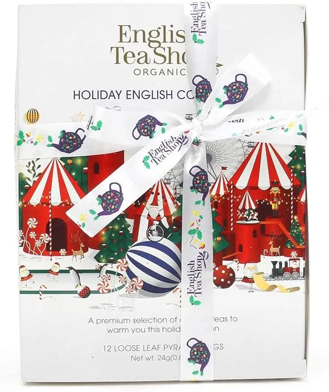 Christmas 2024 English Tea Shop Holiday White Pyramid Prism Collection