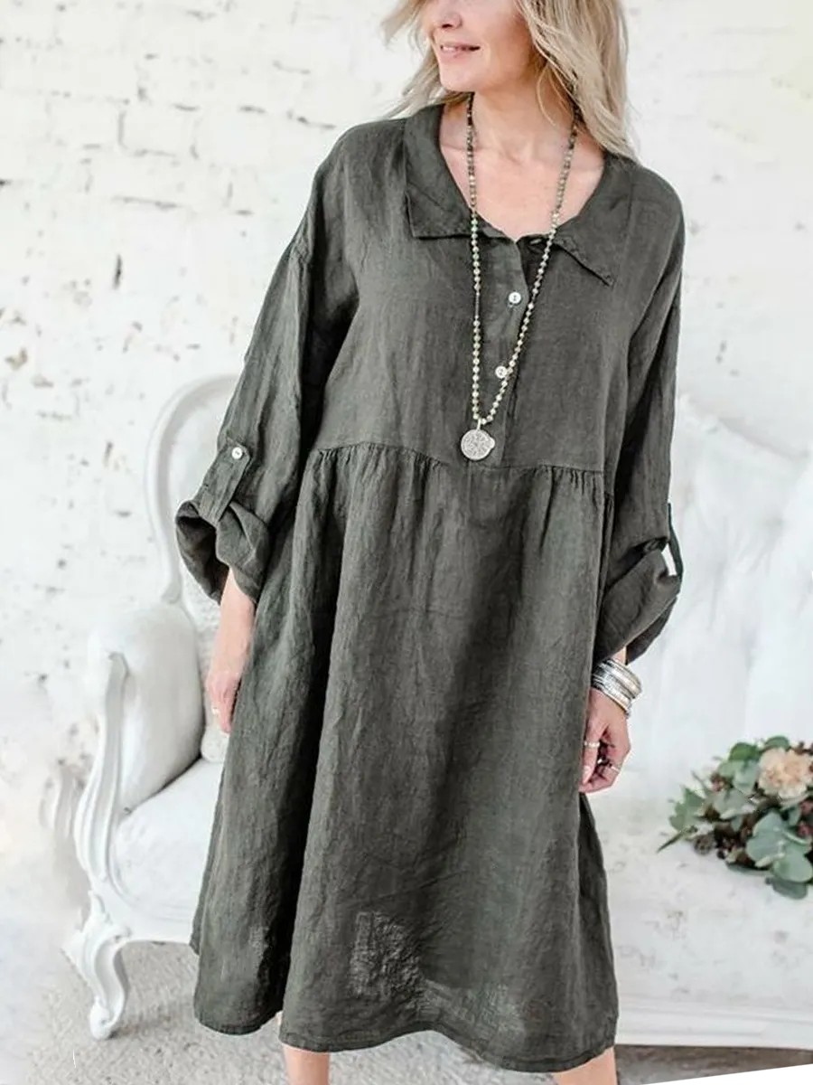 Cotton and Linen Casual Dress