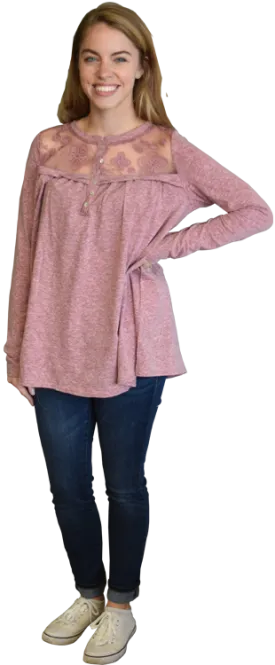 Easel Sheer Lace Tunic