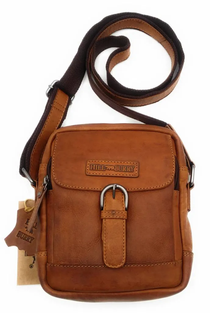 Genuine Leather Shoulder Bag Hill Burry -VB10010- HT-05- Crossbody Bag - Vintage Leather Brown