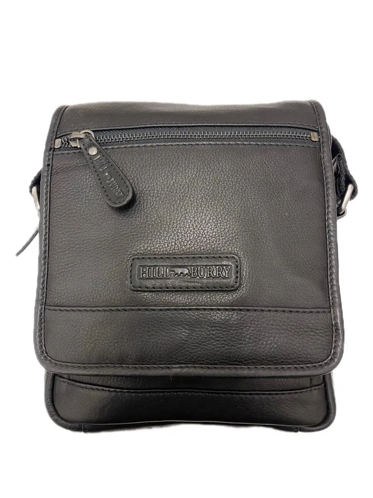 Genuine Leather Shoulder Bag Hill Burry - VB10026-6113 - Crossbody Bag - Vintage Leather Black