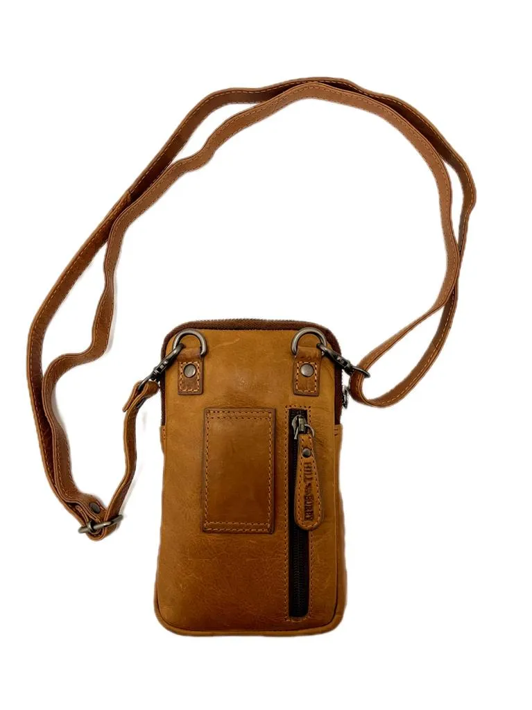 Genuine Leather Shoulder Bag Hill Burry - VB10029 -15097- Crossbody Bag - Vintage Leather Brown