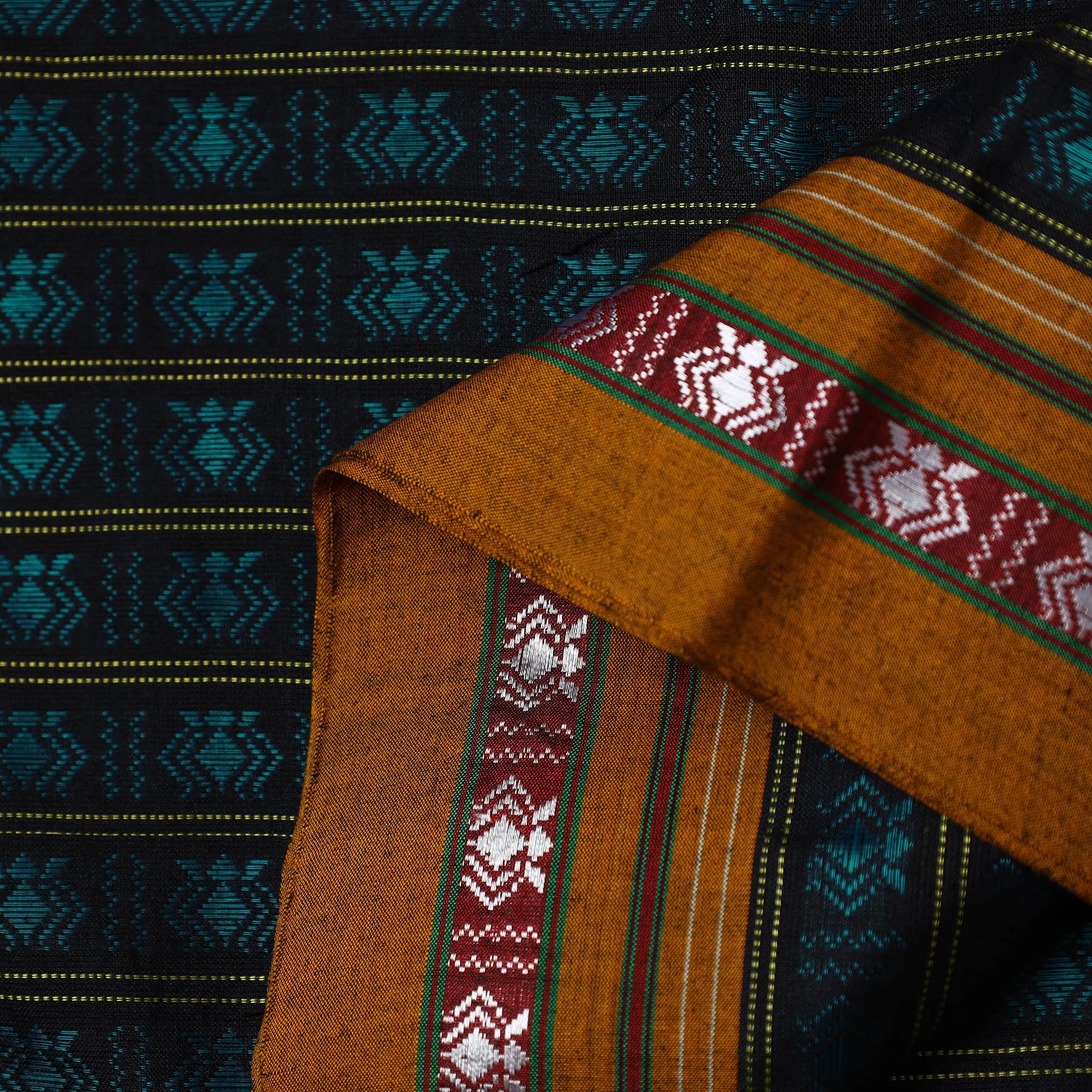 Green - Traditional Khun Weave Cotton Fabric 09