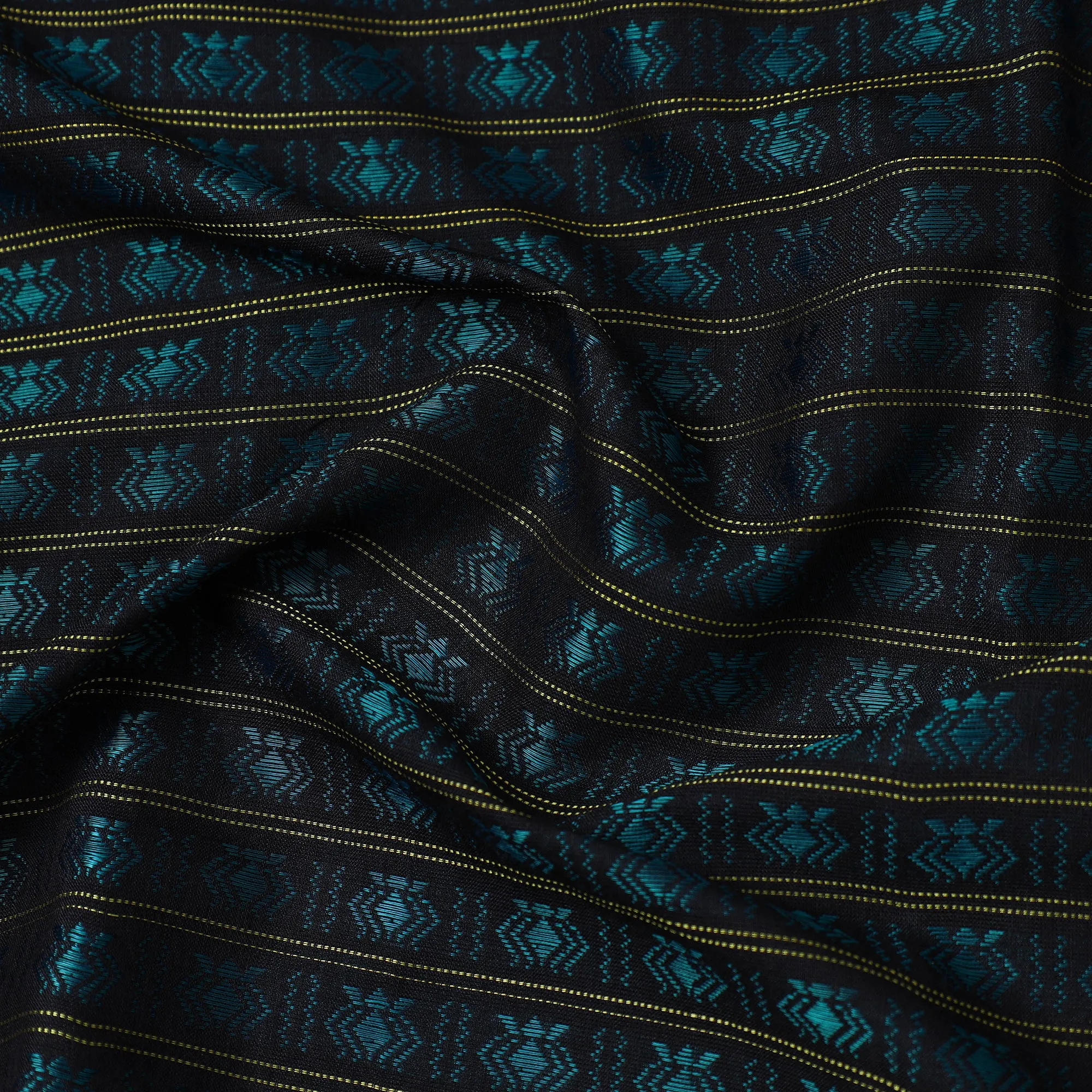 Green - Traditional Khun Weave Cotton Fabric 09