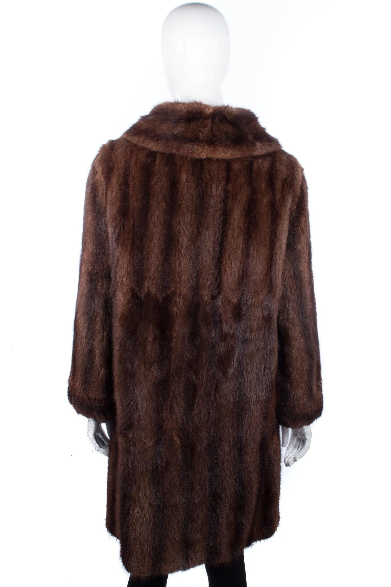 Leroy Furs Mink Fur Coat Mid Brown Size M