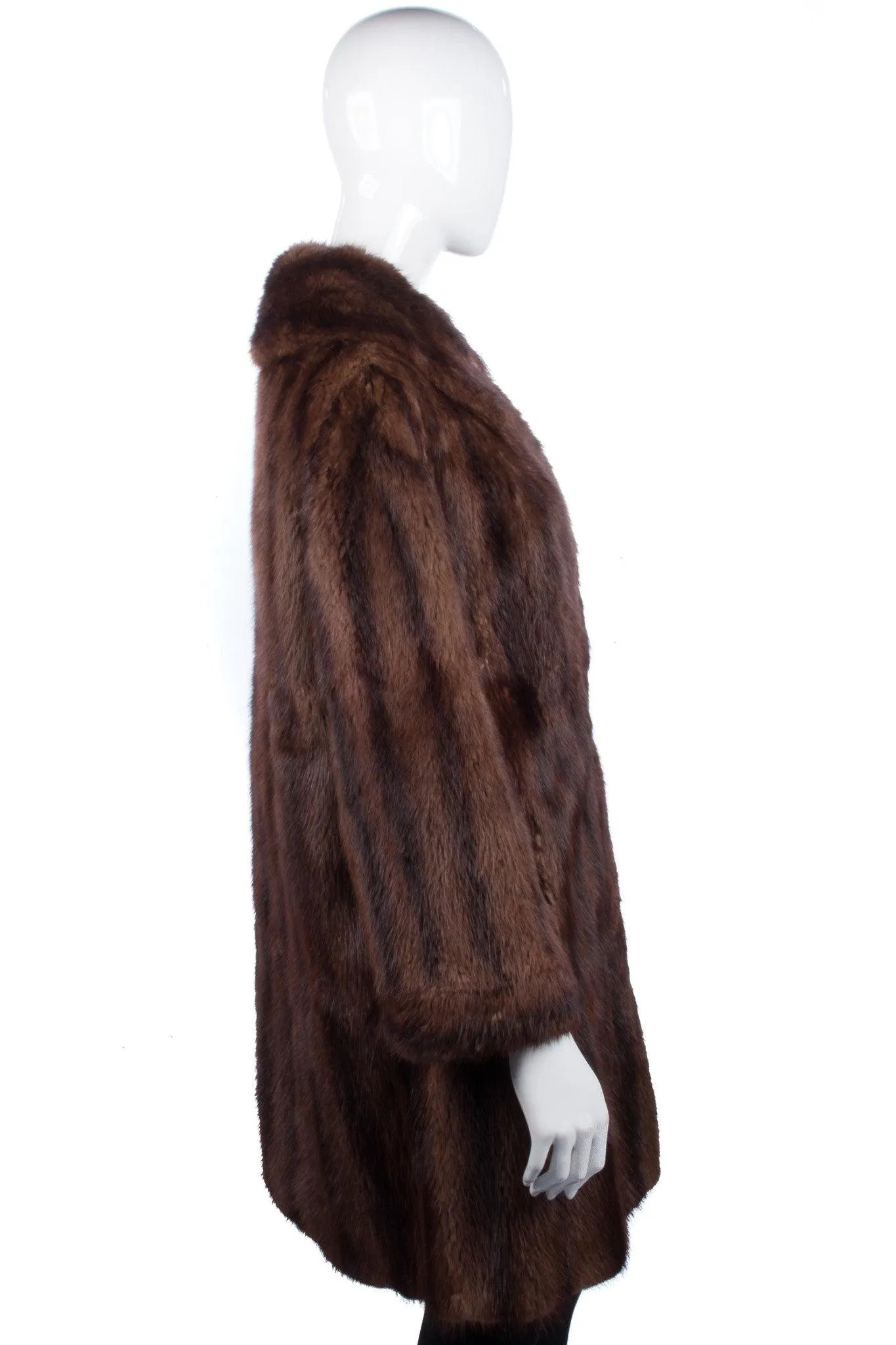 Leroy Furs Mink Fur Coat Mid Brown Size M