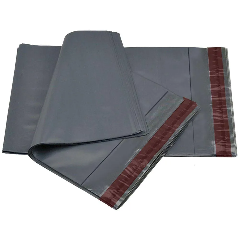 Mailing Bags, 14" x 19" (356mm to 483mm), Grey Plastic Poly Self Seal Bag