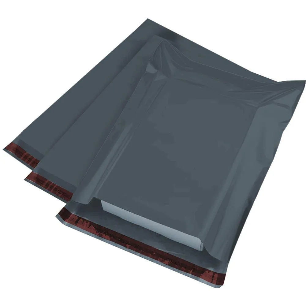 Mailing Bags, 14" x 19" (356mm to 483mm), Grey Plastic Poly Self Seal Bag