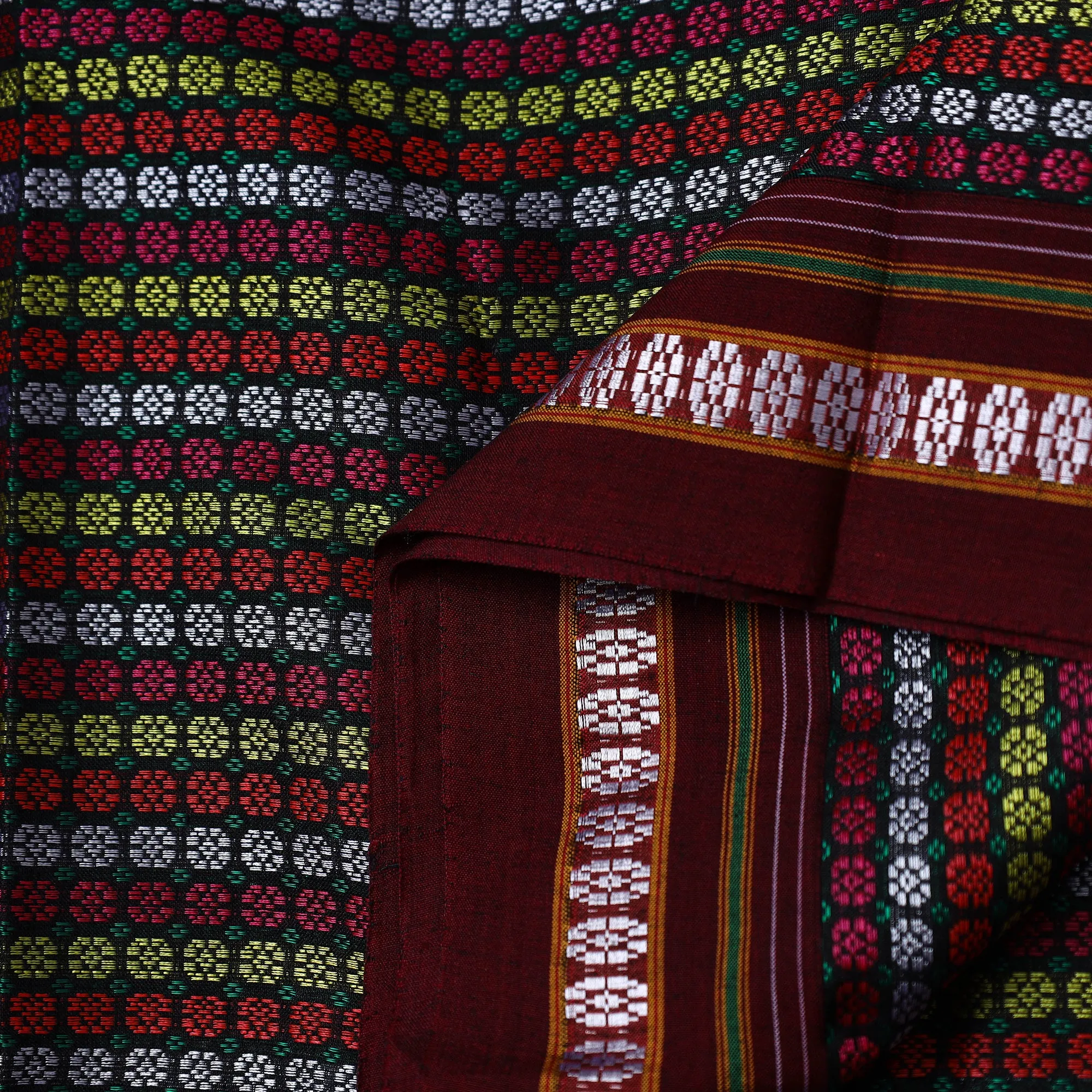 Multicolor - Traditional Khun Weave Cotton Fabric 14