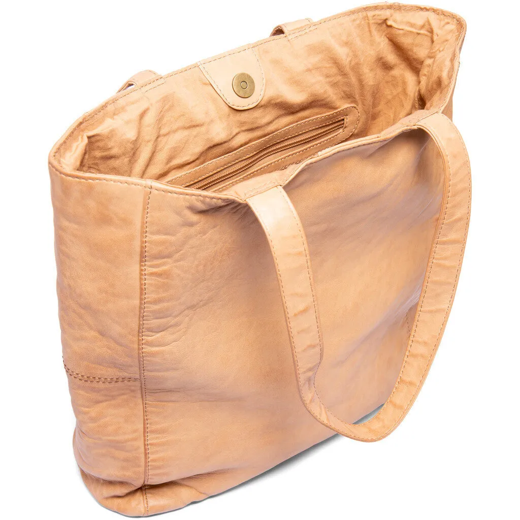 Musthave shopper leatherbag / 13728 - Camel