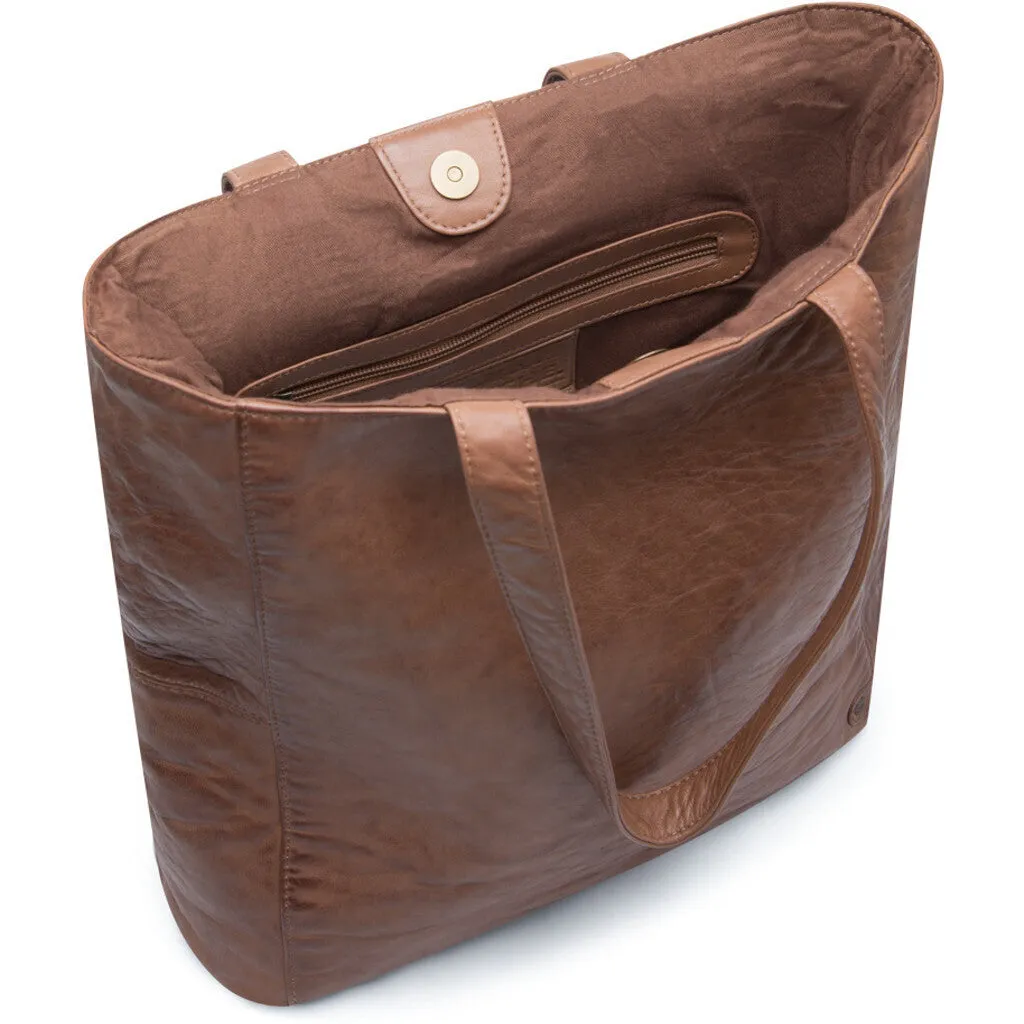 Musthave shopper leatherbag / 13728 - Chestnut