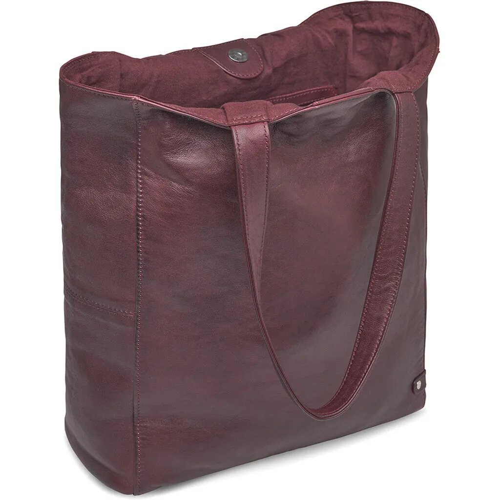 Musthave shopper leatherbag / 13728 - Cranberry