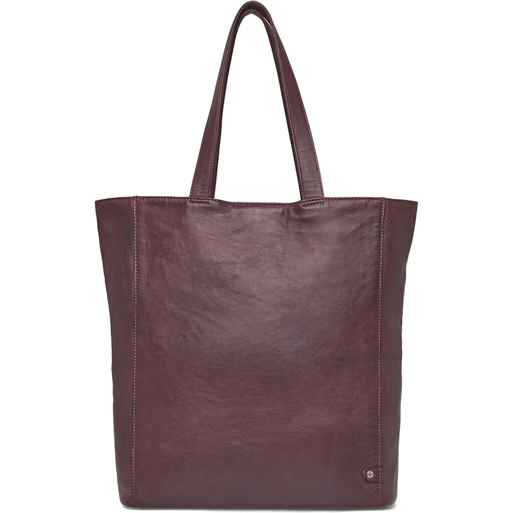 Musthave shopper leatherbag / 13728 - Cranberry