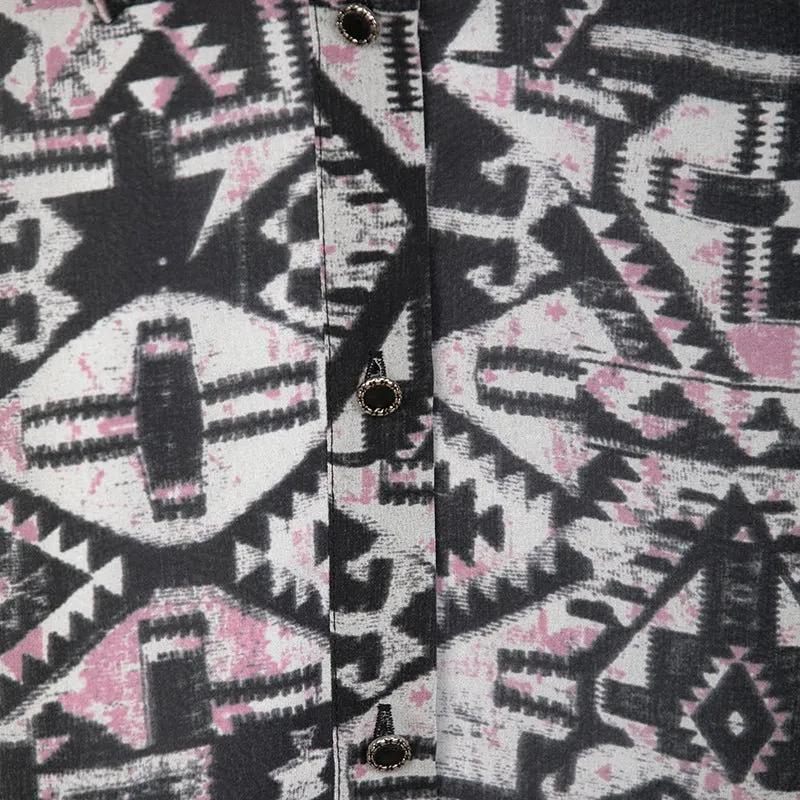 Pink&Black Printed Blouses