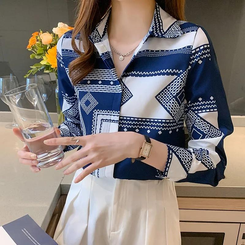 Women's printing shirts Blouses Spring Autumn Long Sleeve Blouses - WSB8530